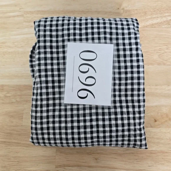 Madewell Gingham Button Front Smocked Midi‎ Dress Black White Size 6 - Picture 7 of 9